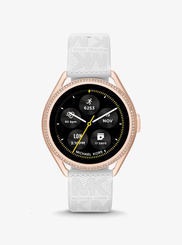 Panske Smart Hodinky Michael Kors Access Gen 5E MKGO and Logo Rubber Biele - Hodinky Michael Kors Nejlevnejsi | XDFBI-8340